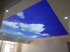 Dijital baský gergi tavan, mavi gökyüzü tavan