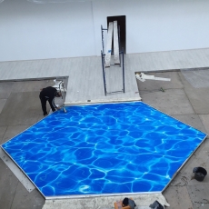 Deniz görselli 3D zemin dekor çalýþmasý